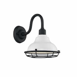 60W Newbridge Series Wall Sconce, Gloss White & Black