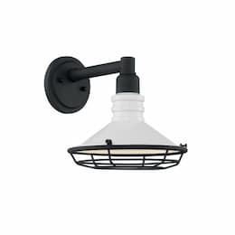 60W Blue Harbor Series Wall Sconce, White & Black