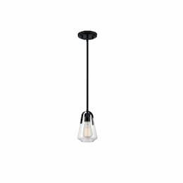 60W Skybridge Series Mini Pendant Light w/ Clear Glass, Matte Black