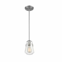 60W Skybridge Series Mini Pendant Light w/ Clear Glass, Brushed Nickel