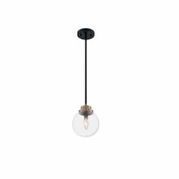 60W Axis Series Pendant Light, Matte Black & Brass