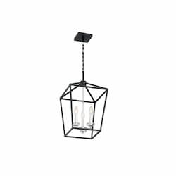 60W Storyteller Series Island Pendant Light, 3 Lights, Matte Black & Polished Nickel