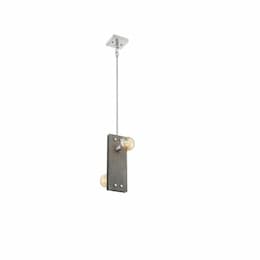 60W Stella Series Pendant Light, 2 Lights, Driftwood & Brushed Nickel