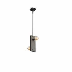 60W Stella Series Mini Pendant Light, 2 Lights, Driftwood & Black