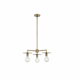 60W Bizet Series Chandelier, 3 Lights, Vintage Brass