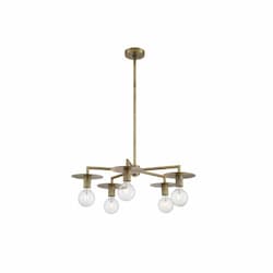 60W Bizet Series Chandelier, 5 Lights, Vintage Brass