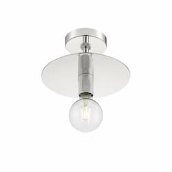 60W Bizet Series Semi Flush Ceiling Light, Polished Nickel