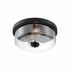 60W Sommerset Series Flush Mount Ceiling Light w/ Clear Glass, Matte Black