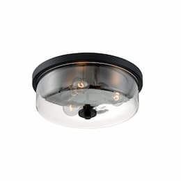 60W Sommerset Series Flush Mount Ceiling Light, 3 Lights, Matte Black