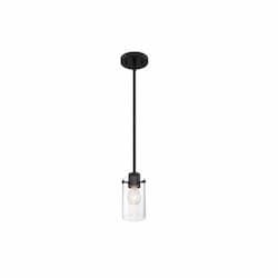 60W Sommerset Series Mini Pendant Light w/ Clear Glass, Matte Black