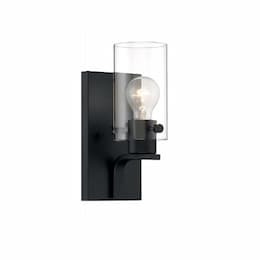 60W Sommerset Series Vanity Light w/ Clear Glass, Matte Black