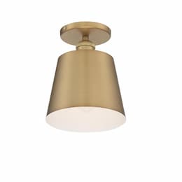 7" 100W Motif Series Semi Flush Ceiling Light, E26, Brushed Brass