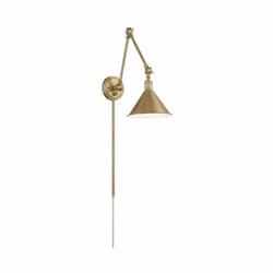 120V Delancey Swing Arm Lamp w/ Switch, E26, Burnished Brass