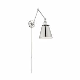 120V Bayard Swing Arm Lamp w/ Switch, E26, Polished Nickel