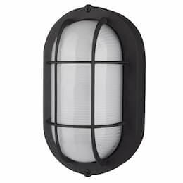 14W LED Oval Bulk Head Fixture, 800 lm, 120V, 3000K, BLK