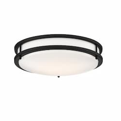 13" 25W LED Flush Mount Ceiling Light, Dimmable, 2000 lm, 3000K, Black