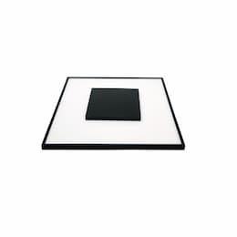 13" 26W LED Flush Mount Ceiling Light, Square, Dimmable, 1600 lm, 3000K, Black