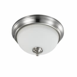 Satco 11-in 19W LED Flush Mount, Dim, 1600 lm, 120V, 3000K, Frosted/Nickel