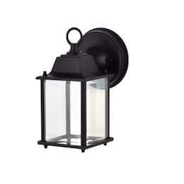 Satco 8W LED Cube Wall Lantern, Dimmable, 620 lm, 120V, 3000K, Clear/Black