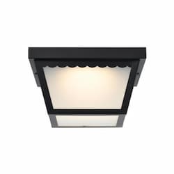 12W LED Carport Flush Mount, Dim, 1000 lm, 120V, 3000K, Frosted/Black