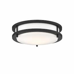 10-in 18W LED Glamour Flush Mount, 1620 lm, 120V, CCT Selectable, BLK