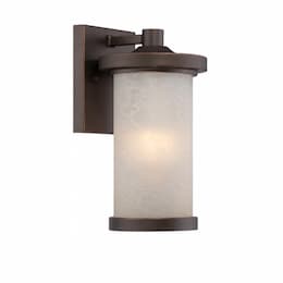 10W LED Diego Series Wall Lantern w/ Amber Glass, 800 lm, 3000K, Mahogany Bronze