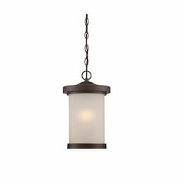 9.8W LED Diego Series Hanging Lantern w/ Amber Glass, 810 lm, 2700K, Mahogany Bronze