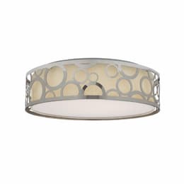 15" 20W LED Contemporary Flush Mount Ceiling Light, Dim, 1400 lm, 3000K, Polished Nickel