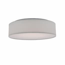 15" 20W LED Flush Mount Ceiling Light w/ White Shade, Dim, 1400 lm, 3000K