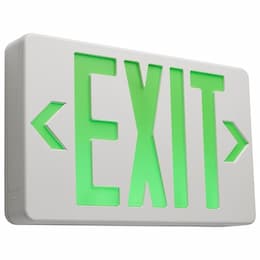 2.9W Green Exit Sign, 120V/277V, Single/Dual Face