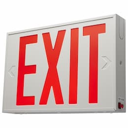 2W Red Exit Sign, 120V/277V, Single/Dual Face