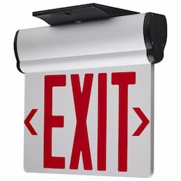 2.94W Edge Lit Red Clear Exit Sign, 120V/277V, Dual Face