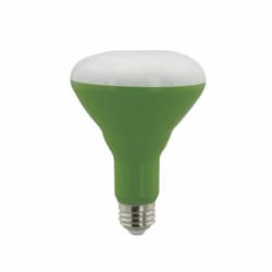 9W LED BR30 Reflector Grow Bulb, E26, 600 lm, 120V, 3500K, Green/White