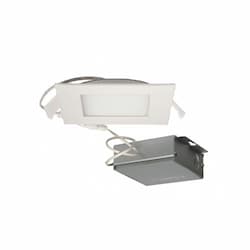 4-in 10W Direct-Wire LED Square Downlight, Edge-Lit, Dim, 620 lm, 120V, 3000K, White