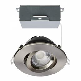 12W LED 4-in Round Gimbal Downlight w/Remote Driver, SelectableCCT, BN