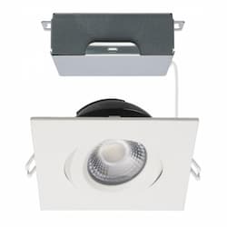 12W LED 4-in Square Gimbal Downlight w/Remote Driver, SelectableCCT, W