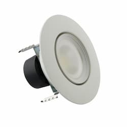 4-in 7.5W LED Gimbaled Recessed Downlight, Dimmable, 600 lm, 120V, Selectable CCT, White