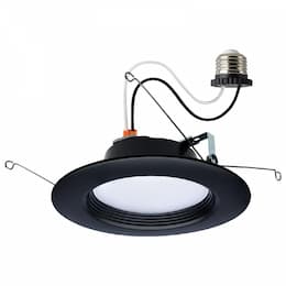5/6-in 9W LED Downlight, E26, 800 lm, 120V, CCT Select, Black