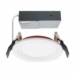 10W LED 4-in FR Round Downlight w/ Remote Driver, SelectableCCT, WH