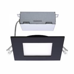 10W LED 4-in Square Edge-Lit Downlight w/ Remote Driver, SelectCCT, BK