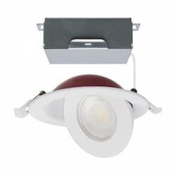 9W LED 4-in FR Round Directional Downlight, Dim, 120V, SelectCCT, WH