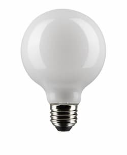 6W LED G25 Bulb, E26, Dimmable, 500 lm, 120V, 3000K, White