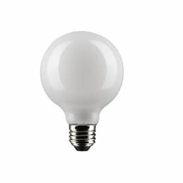 6W LED G25 Bulb, Dimmable, E26, 500 lm, 120V, 5000K, White