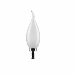 4W LED CA10 Bulb, Dimmable, E12, 350 lm, 120V, 5000K, Frosted