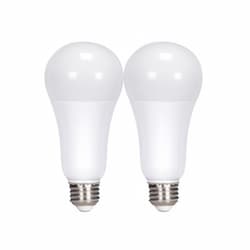 16.5W LED A19 Bulb, Dimmable, E26, 1600 lm, 120V, 2700K, White, Bulk