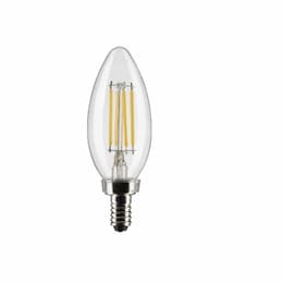 4W LED B11 Bulb, Dimmable, E12, 350 lm, 120V, 3000K, Clear, 3 PK