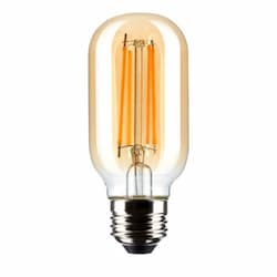 5.5W LED T14 Bulb, Dimmable, E26, 500 lm, 120V, 2000K, Clear/Amber