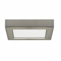 10.5W 5.5-in LED Blink Square Flush Mount, 120V, 3000K, Brushed Nickel