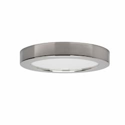 10.5W LED Flush Mount Fixture, 3000K, Round, Polished Chrome