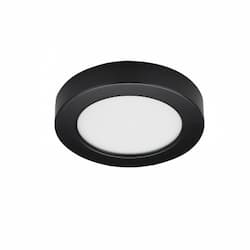 10.5W LED Flush Mount Fixture, 3000K, Round, Black